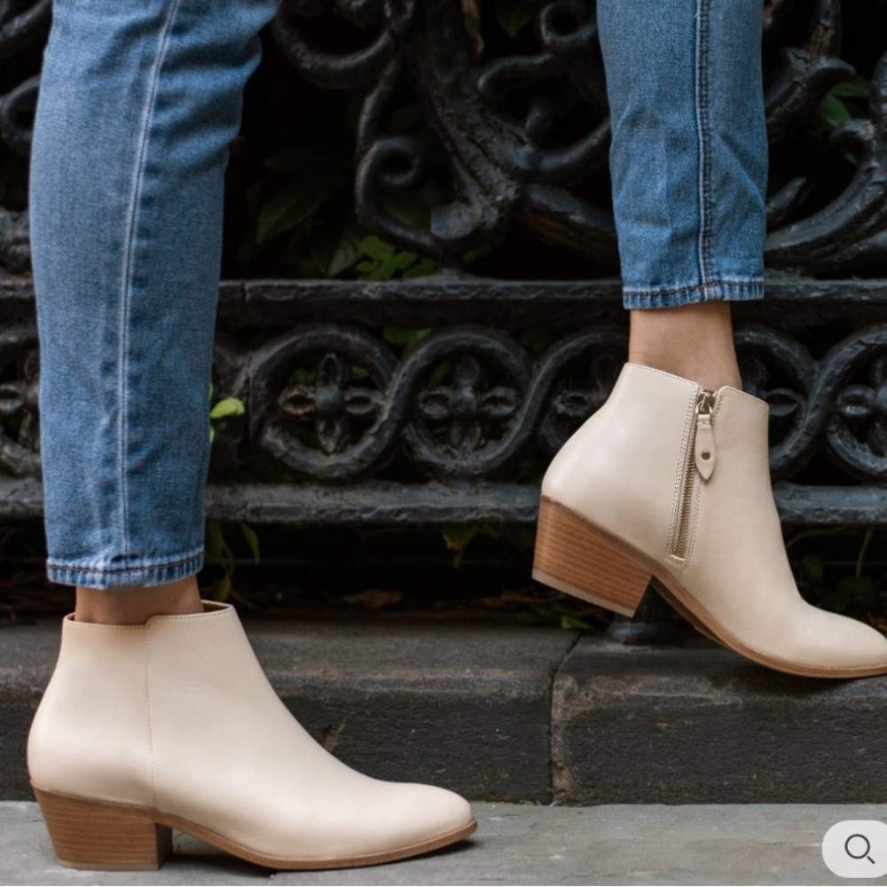 Thursday Boot Company Downtown Leather Beige Ankle Boots